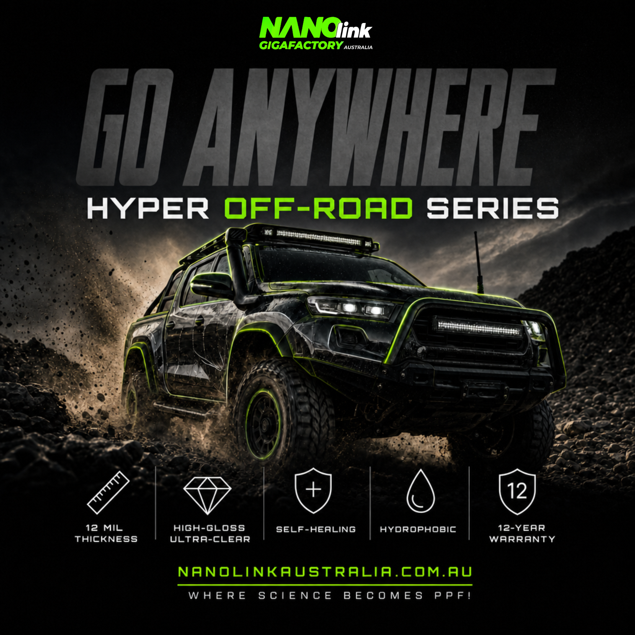 NANOlink Hyper Off Road Series PPF, 12 mil armour